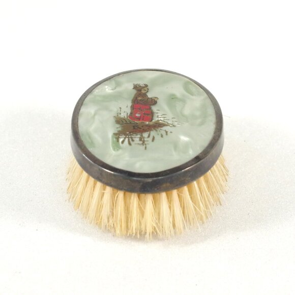 Antique Sterling Silver and Celluloid Clothes Brush Orientalist Style 1902 - Picture 3 of 5